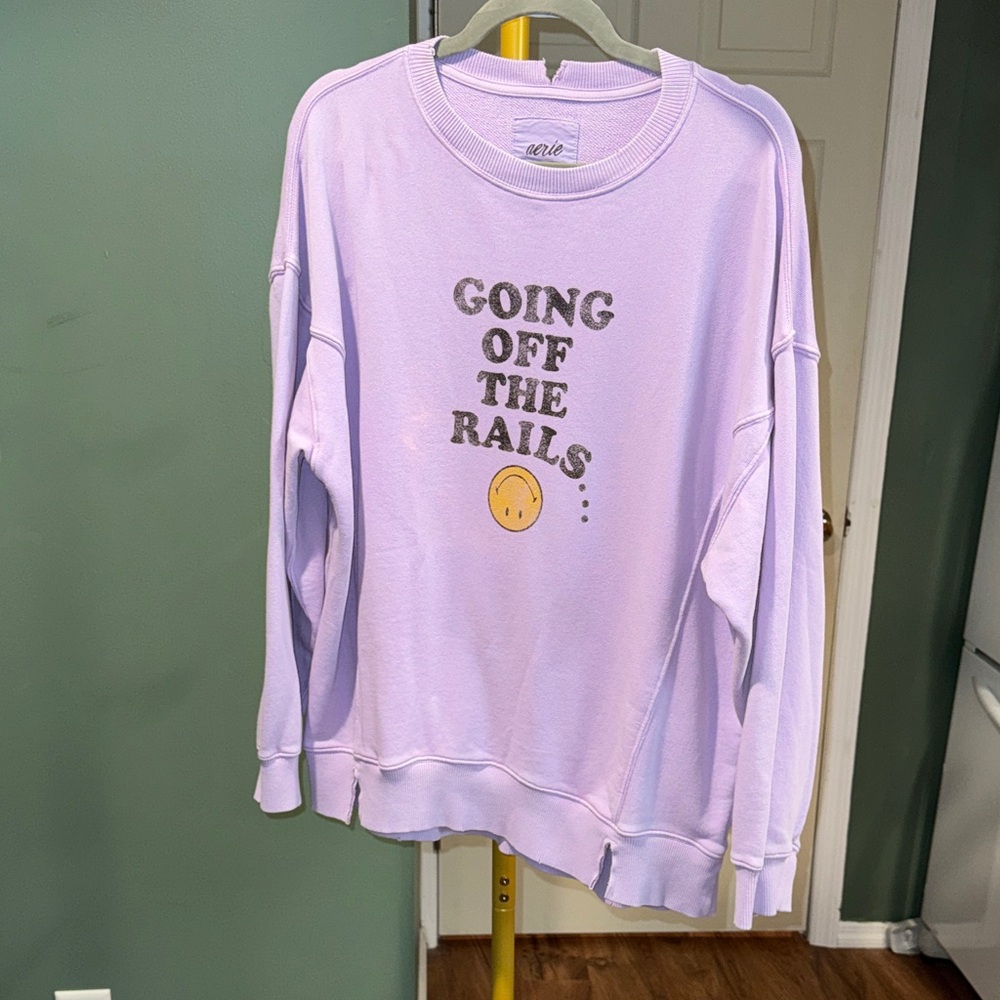 EUC Aerie lavender Graphic Sweater SZ S